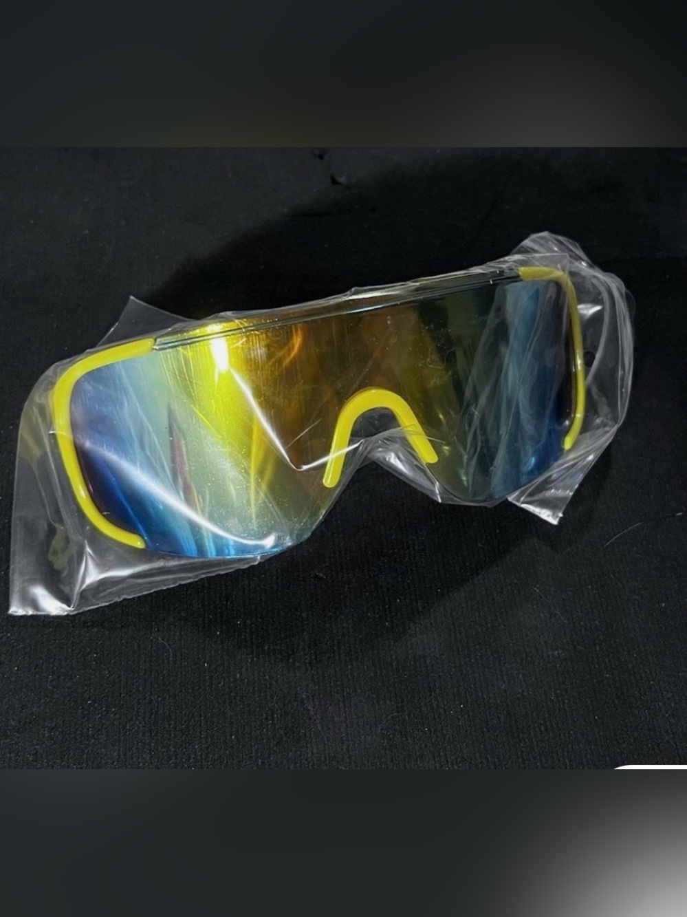 Twisted Tea Shield Sunglasses Yellow Mirrored Multicolor Lightweight (unisex)